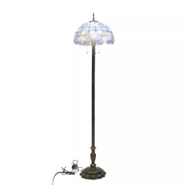FixtureDisplays Tiffany Style Elegant Floor Lamp 16-Inch Shade Heavy Base Durable Ornate Floral