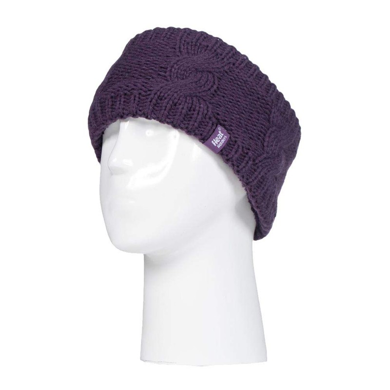 Heat Holders - Ladies Thick Cable Knitted Fleece Lined Thermal