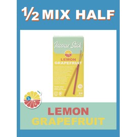 1/2 MIX HALF Incense, Lemon & Grapefruit Incense Stick, Short Size, 2 Scents, 24 Sticks OA-HGL-2-2