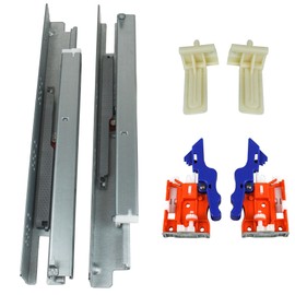 Berta (1 Pair) 21 Inch Soft Closing, 100 Lb Loading Capacity, Under Mounted Drawer Slides with Locking Devices, Plastic Rear Brackets and Mounting Screws (1, 21 Inches)