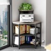 METYERRY Gray Corner Printer Stand Table, with Power Outlet and