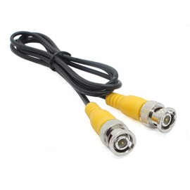 ANVISION 4-Pack Black 1m 3.3ft BNC Male to BNC Male Jumper Cable with Yellow Connector for CCTV DVR to TV System