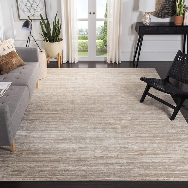 SAFAVIEH Vision Collection VSN606F Modern Ombre Tonal Chic Non-Shedding Living Room Bedroom Area Rug, 5'1" x 7'6", Cream