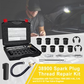 38900 Two Valve Tool Kit for Ford Triton,Thread Spark Plug Thread Repair Kits,Foolproof Repair System Spark Plug Repair Kit Compatible with Ford 4.6L,5.4L and 6.8 V-10 Ford Triton Two Valve Engines
