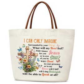 Christian Tote Bag Bible Tote, Butterfly Aesthetic Canvas Tote Bag, Christian Gifts for Women Mom Wife, Reusable Grocery Shopping Bags With Handles Foldable Shoulder Bag Beach Tote Cute Tote Bag -70
