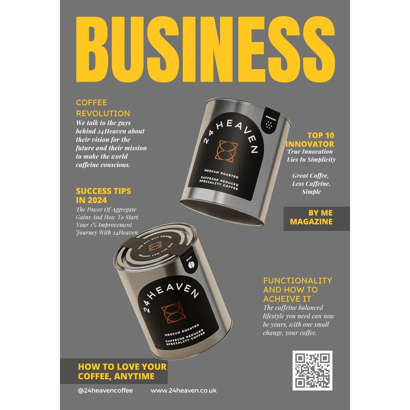 24Heaven Medium Roast Speciality Coffee Beans, Reduced Caffeine, Whole Bean,