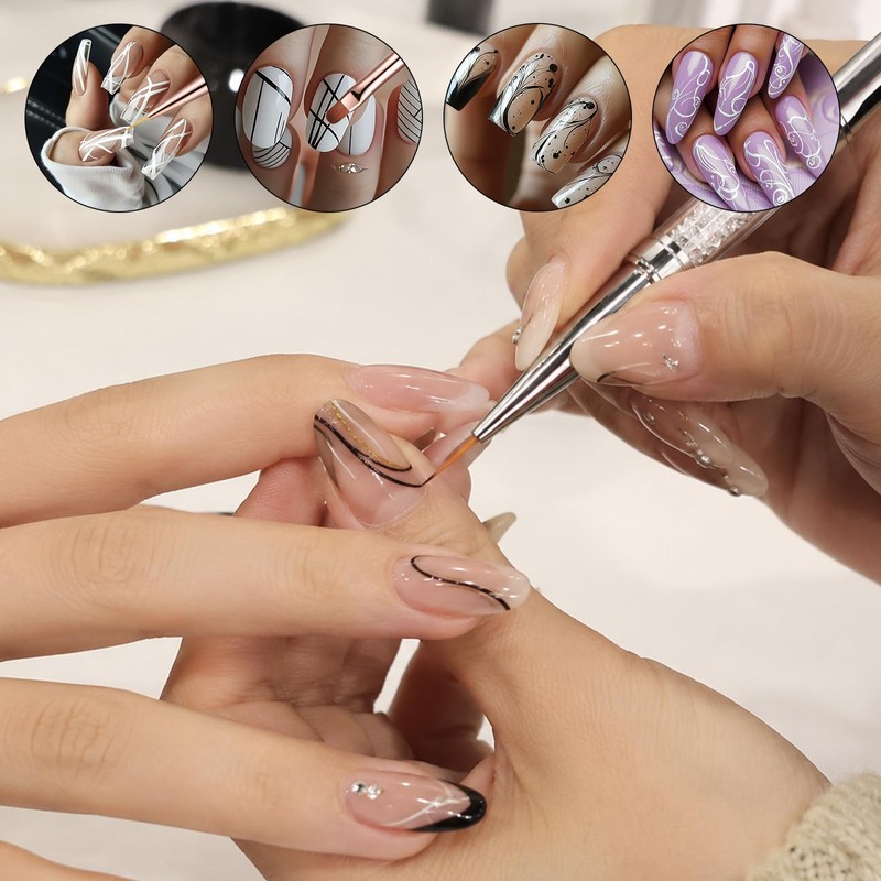 Cobee Brush for Gel Nails Dual-Ended Fineliner 2 in 1