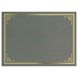 Geographics Vintage Certificate Holders 8.5" x 11", Tree-Free Diploma, & Certificate Covers, Document Award Folder, Certificate Holder with Gold Foil, Ash Gray, Pack of 5