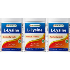 Best Naturals Best Naturals Lysine Powder, 1 Pound - 100% Pure (1 LB (Pack of 3))