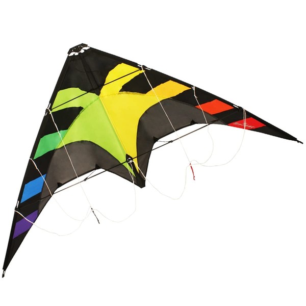 CIM Cerf-Volant pilotable - Spider Rainbow - pour Enfants à partir de 8 Ans - Dimensions : 145x78cm - INCL. Ligne sur poignée avec Sangles