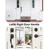 Tinewa Camelot Black Front Door Handle and Deadbolt Set, Front
