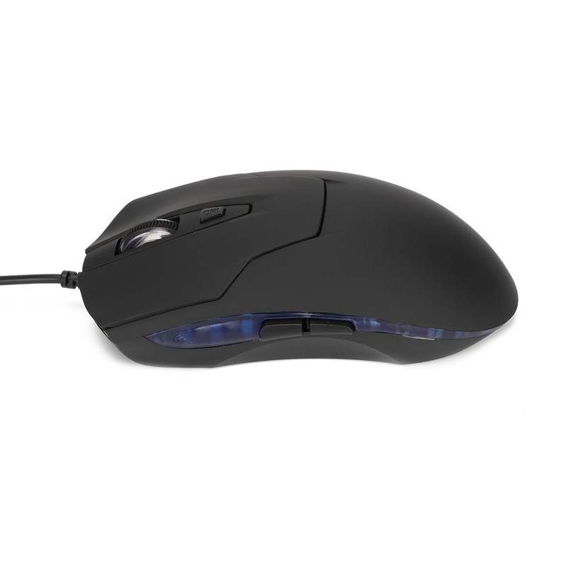 Wired Mouse Blue Backlit Type C Ergonomic Multimedia Keys Adjustable