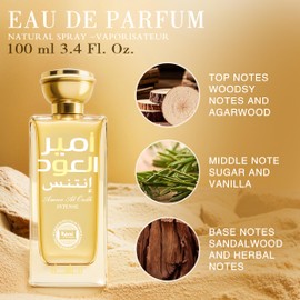 Hybrid & Company Ameer Al Oud Intense For Men Eau De Parfum Vaporisateur Natural Spray 3.4 Fl Oz