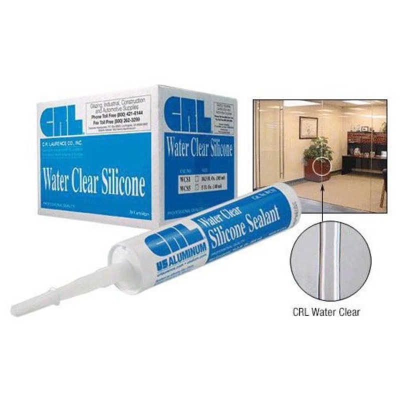 Clear CRL 33S Silicone One-Component Construction Sealant Glass Aluminum Stainless