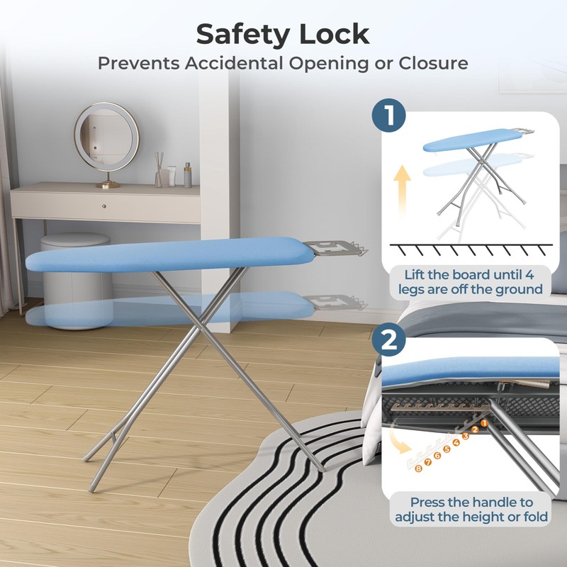 Yaheetech Foldable Ironing Board, Heavy Duty Iron Board with 9