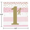 Creative Converting Stripe and Dots 1st Birthday Lunch Napkins, Pink/Gold,