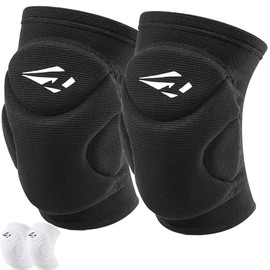 Rawxy Volleyball Knee Pads with High Shock Absorbing Cushion,Adult Junior Youth Men &Women Boy Girls Gift (black, Middle and Large)