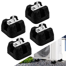 POIUNA 4PACK Mini Split Pad for 9000-60000BTU, Shockproof Rubber Floor Mounting Base Pad Heavy-Duty Air Conditioner Pad Kit Max Load 1200 Lbs for Outdoor Condenser Units (4PACK 9000-60000BTU)