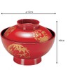 椀 : 3-229-7 朱四君子 4寸 仙才椀 φ12xH9ｃｍ 330ｃｃ 140ｇ