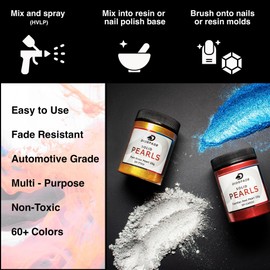 Green Mica Powder Lush Green Pearl 25g | Green Pearl Pigment Powder for Auto Paint | Resin Pigment Powder | Non-Toxic Mica Powder for Paint, Epoxy, Resin, Nail Polish, Arts & Crafts