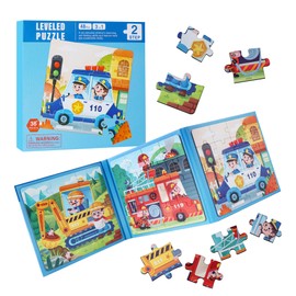 Children's Puzzle, Magnetic Puzzle, Motor Vehicles Puzzle for Children, Travel Games, Children's Educational Puzzles, Educational Toy, 48 Pieces Magnetic Puzzle for Travel Children, Gift and Games for