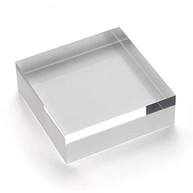 Acrylic Block 75 x 75 x 25 mm Transparent, Glossy Polished Side Edges/Acrylic/Acrylic Glass Zeigis®