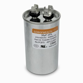 GOBOFWEALTH 35uF 35MFD ± 5% 370V CBB65 Circular Starting Capacitor, Used for Starting AC Motors and Cooling Fans or Stable Operation of air Conditioning Compressor condensers