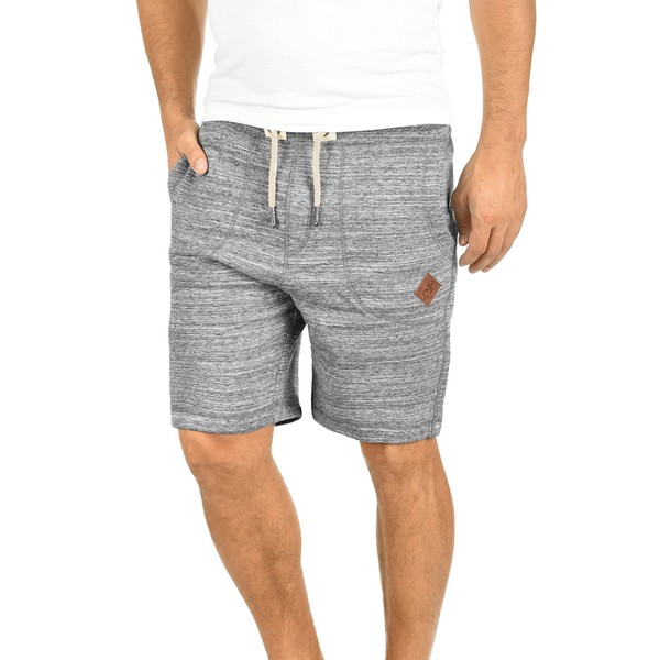 !Solid Aris Men's Sweat Shorts with Flecked Look and Drawstring,