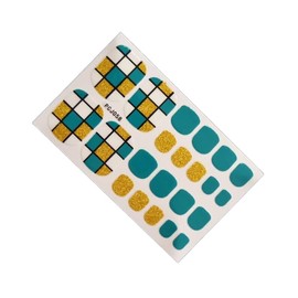 Generic Glitter Grids Stripes Lines Pure Colors Toe Nail Wraps Sticker 22Pcs Pcj058 Nail Wraps Stickers Manicure Supplies for Women Nails Full Long Lasting Easy Apply and Remove