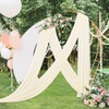 MoKoHouse Wedding Backdrop Ceiling Arch Drapes: Beige Chiffon Fabric Curtains