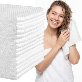 Molain 50 toallas de baño desechables, algodón puro, absorbentes, grandes pañuelos de lujo, 27.5 x 12 pulgadas, toallas de spa para masajes, yoga, via