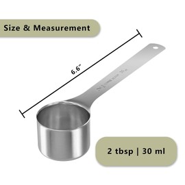 LEIFENY 2PCS 2 Tablespoon Coffee Scoop, Long Handle Measuring Spoon, 2 tbsp (30 ml | 1/8 cup) Coffee Scooper, Stainless Steel Scoop Bulk for Ground Coffee