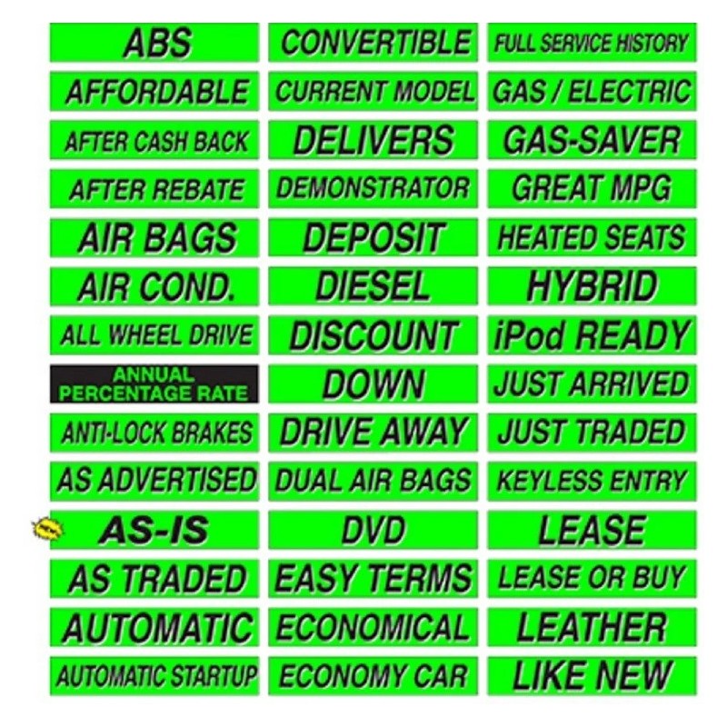 EZ Lettering Car Dealer Windshield Slogans 20 packs, Mix n
