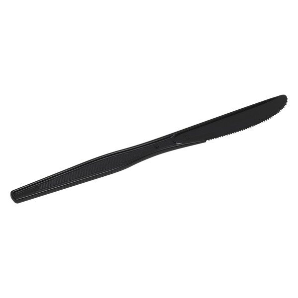 Dixie 7.5" Heavy-Weight Polypropylene Plastic Knife by GP PRO (Georgia-Pacific), Black, PKH51, (Case of 1,000)