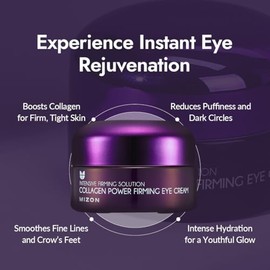 MIZON Crema Contorno de Ojos con Colágeno 25 ml - Crema para Ojeras y Contorno de Ojos Antiedad - Crema de Ojos Reafirmante Coreana K Beauty con Colágeno Marino para todo tipo de piel