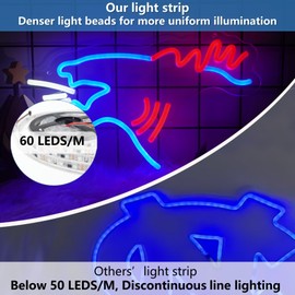 Monster Neon Sign, Dinosaur Neon Sign for Wall Decor, Neon Lights for Bedroom Bar Man Cave Game Room Wall Art Decor Boys Birthday Party Gifts Dimmable 14.8x8.8 Inches