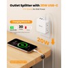 HONIZER Flat Outlet Extender with 4AC Side Outlet,Multi Plug with