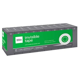 Office Depot Invisible Tape, 3/4in. x 1000in, Pack of 10, 0