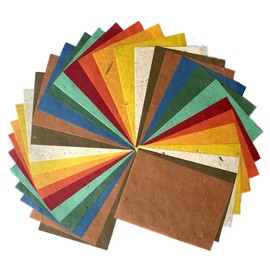 50 Sheets A4 Natural Fibre Mulberry Tree Mulberry Paper Sheet Art Tissue Washi Paper Design Craft Art Origami Suppliers Card Making DIY Crafts (Natural Fibre Banana Bark)