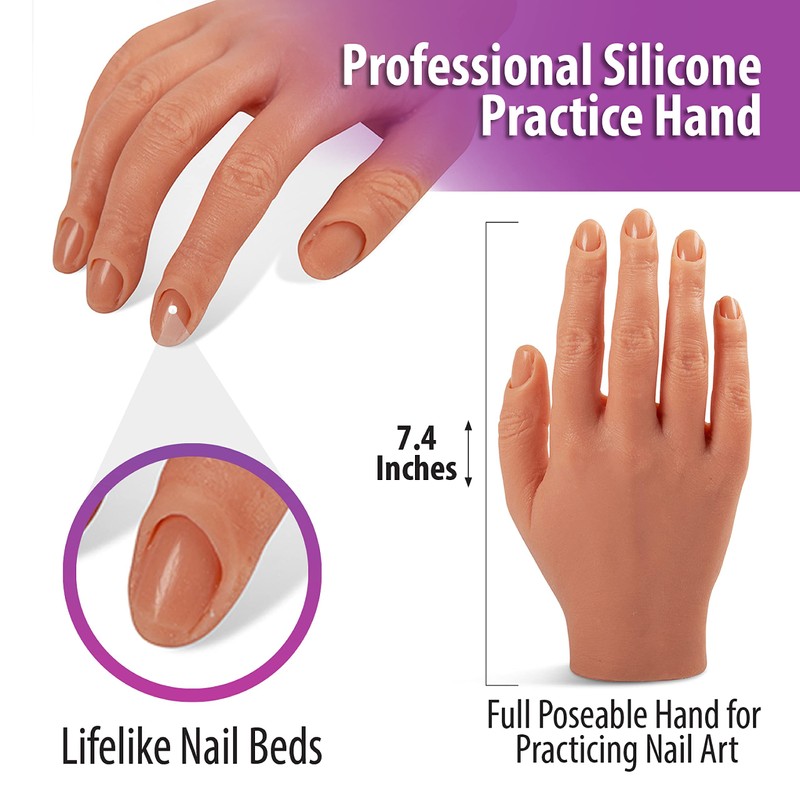 Professional Silicone Practice Hand for Acrylic Nails by Nail Nobility