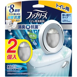 Febreze Deodorizing Air Freshener, Deodorizing + Antibacterial for Toilets, Natural Mountain Air 0.2 fl oz (6.3 ml) x 2 Packs