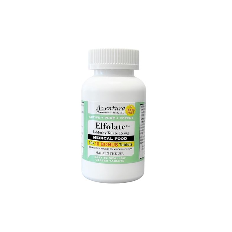 ELFOLATE® 15mg Bonus Pack 100 Tablets L-Methylfolate Methyl Folate Methylfolate