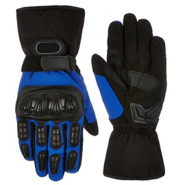 Umora Motorcycle Gloves Protector Protective Thermal Waterproof Anti-Slip Velcro (Blue, XLL)