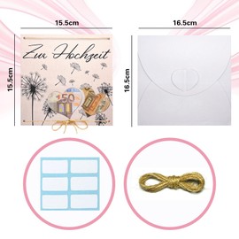 GOTFUN Wunscherfüller Geldgeschenke Verpackung Grußkarte mit Umschlägen Glücksbringer Grußkarte Glück Verschenken zum Lustige Geschenke Reisen Hochzeit Geburtstag Jugendweihe für Männer Frauen