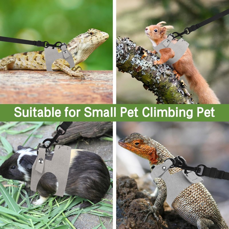 Fnaobai Bearded Dragon Harness Leash Set 3 Size Adjustable Lizards