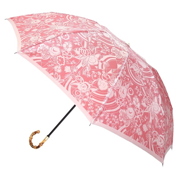 Makita Shoten Co., Ltd. 13660001 Women's Folding Mini Kirie Chintz (Red) Luxury Koshu Woven Umbrella, Made in Japan