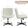 VECELO Modern Armless Criss Cross Chair No Wheels with Comfy