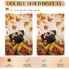Pug-Dog Garden Flag 12x18 Hello Fall Vertical Double Sided Autumn