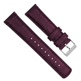 BARTON WATCH BANDS, 12mm Merlot - Alligator Grain - Quick Release Leather Watch Bands