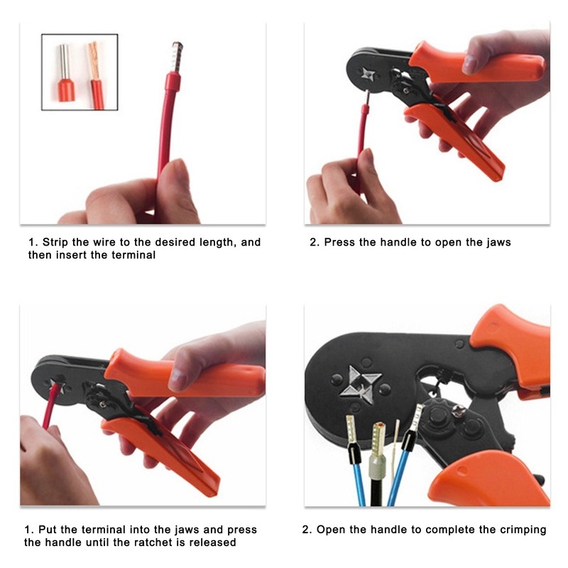 Mini Crimping Tool SelfAdjusting Terminal Stripper Hand Operated Supplies HSC8
